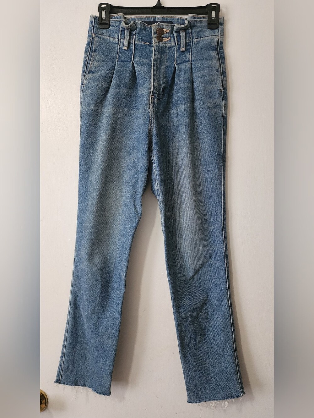 Hollister Women Curvy Ultra High-Rise Pleated Waist Mom Jeans Vintage Stretch 0